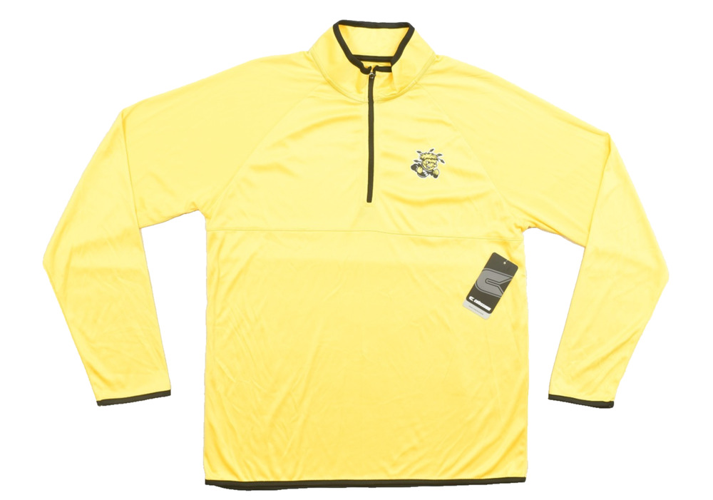 Colosseum Men's Regular Size M Yellow 1/4 Zip Pullover WSU Wichita State NEW
